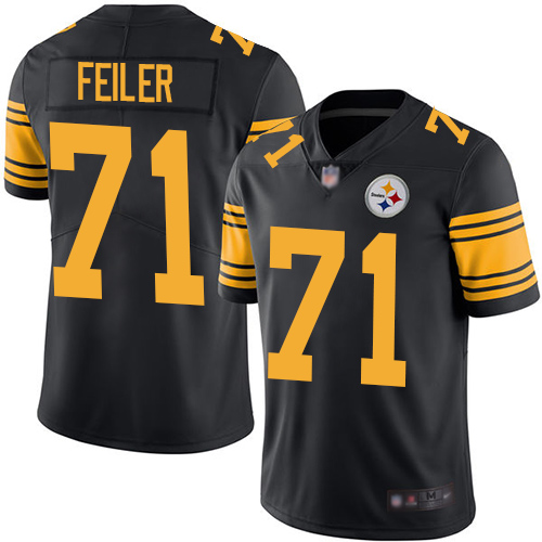 Men Pittsburgh Steelers Football #71 Limited Black Matt Feiler Rush Vapor Untouchable Nike NFL Jersey